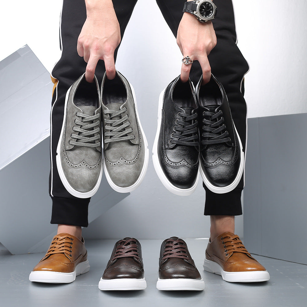 Men's Sneakers Fashion Trend Breathable Leather Shoes Casual Shoes