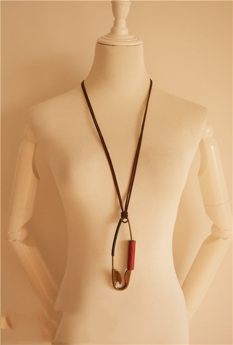 Literature And Art Ethnic Style Simple Wooden Bead Pendant Long
