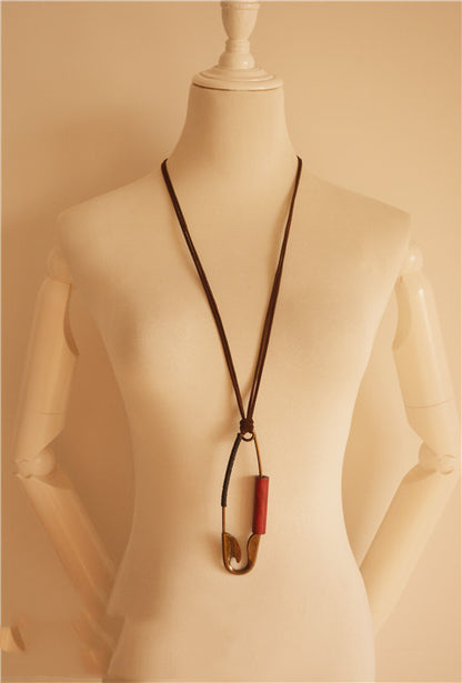 Literature And Art Ethnic Style Simple Wooden Bead Pendant Long