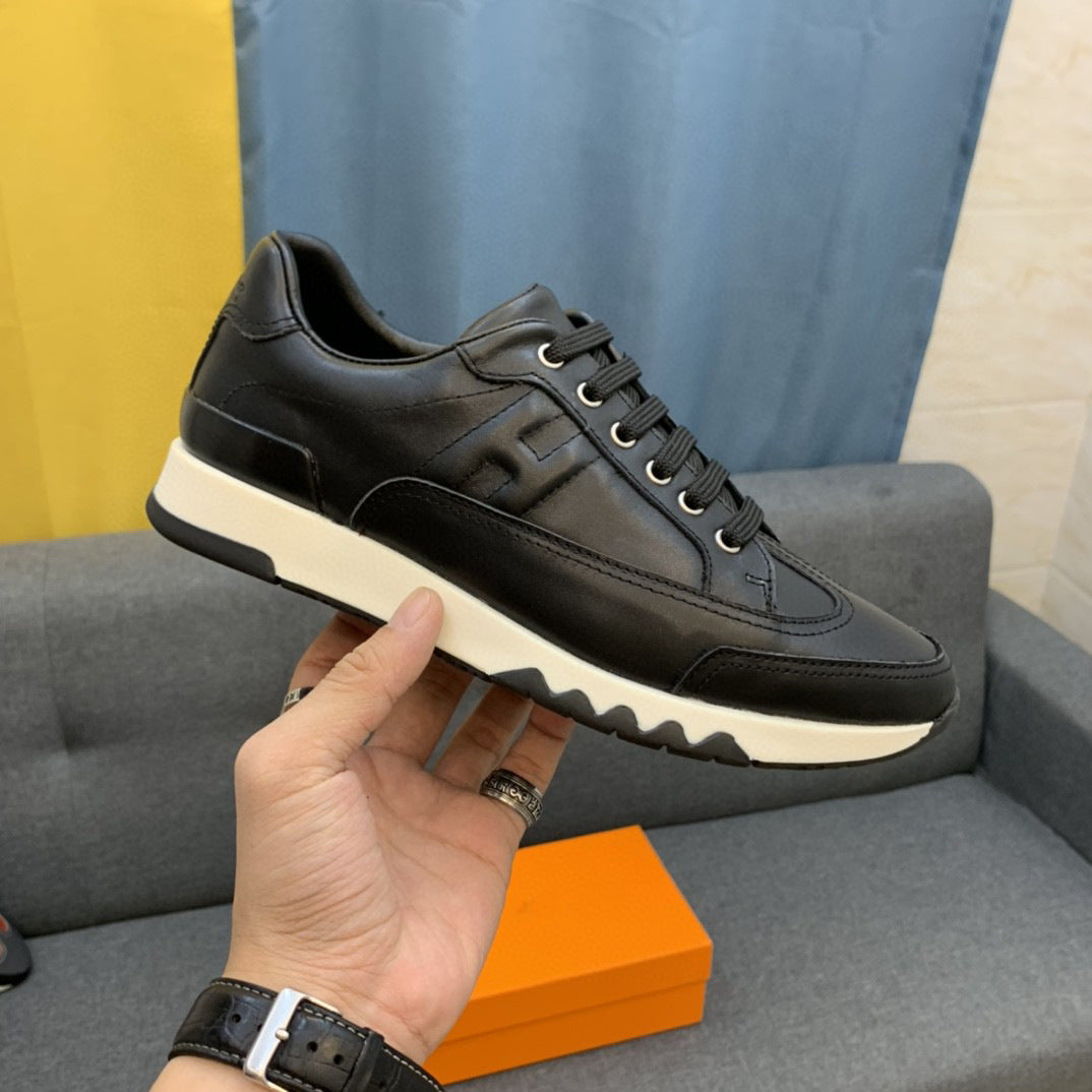 Sneakers Color-block Leather Lightweight Lace-up Shoes