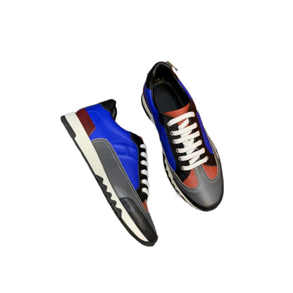 Sneakers Color-block Leather Lightweight Lace-up Shoes